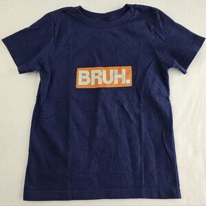 Kids Toddler 4T Navy BRUH Graphic Tee Unisex 0373-CB